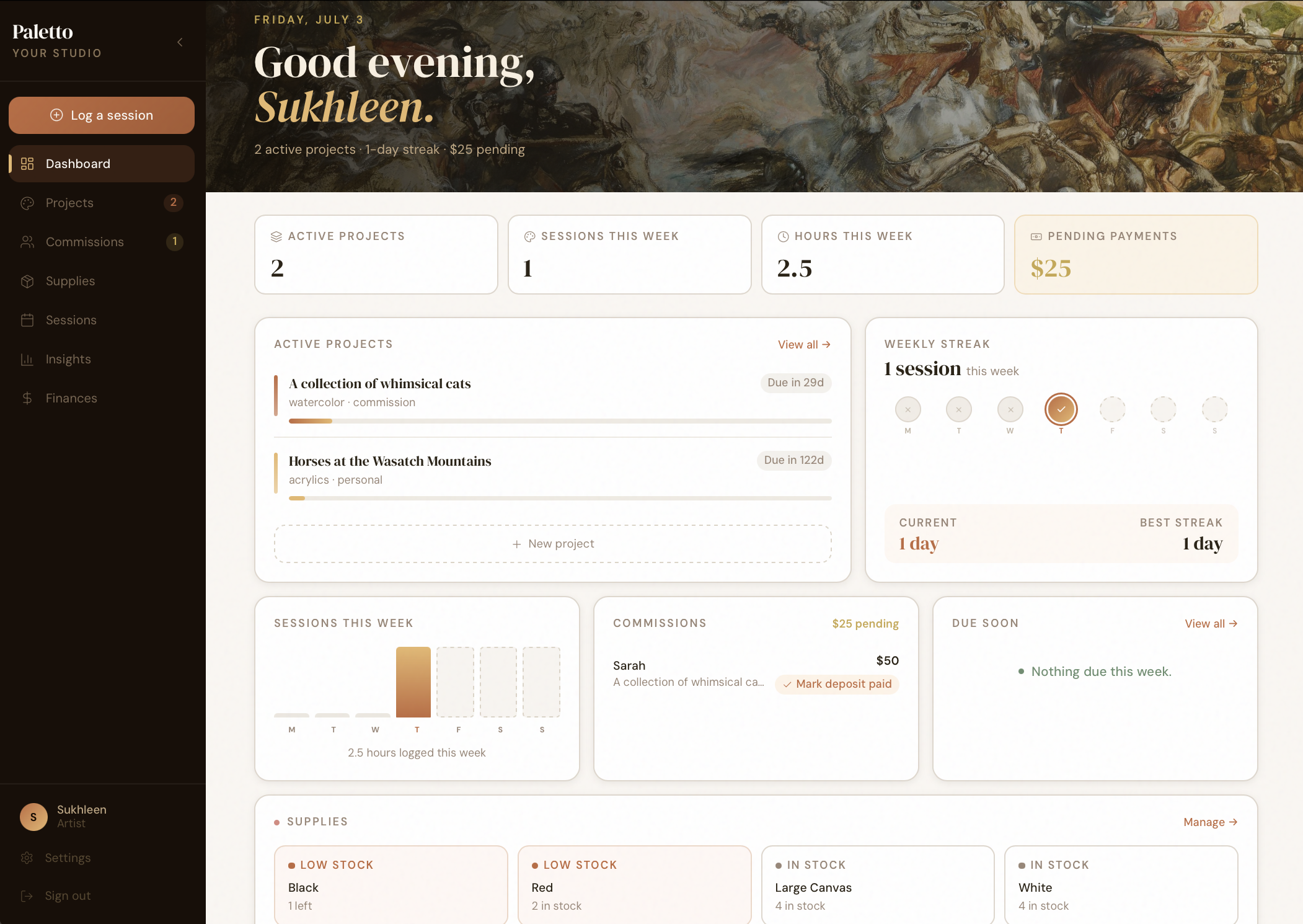 Paletto web dashboard